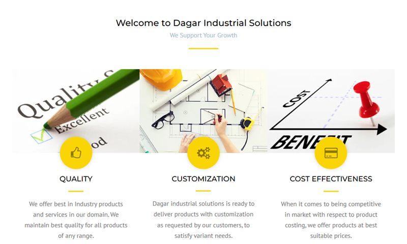 Dagar Industrial Solutions website